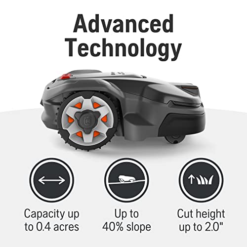 Husqvarna Automower 415X Robotic Lawn Mower with GPS Assisted Navigation, Automatic Lawn Mower with Self Installation and Ultra-Quiet Smart Mowing Technology for Small to Medium Yards (0.4 Acre)