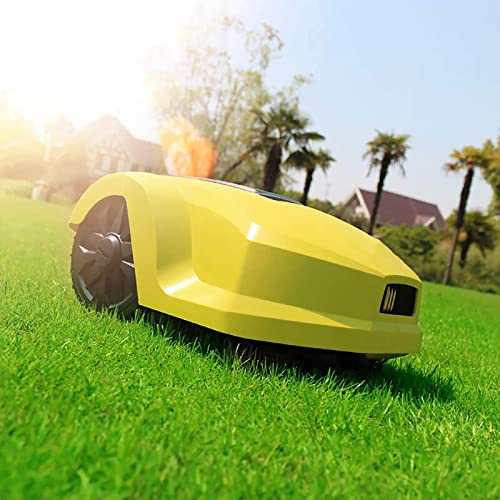 Battery Powered Lawn Mower, Automatic Robotic Lawn Mower, 800㎡ Mowing Range, Can Climb 28° Slope, Anti-Collision and Automatic Recharging Function