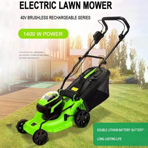 KEINXOW 2 in 1 Lithium Ion Electric Lawn Mower Portable Battery Electric Lawn Mower Cordless Walk-Behind Lawn Mower Foldable Electric Lawn Mower